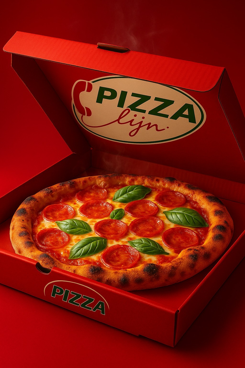 Rode pizzadoos – AI visual 4