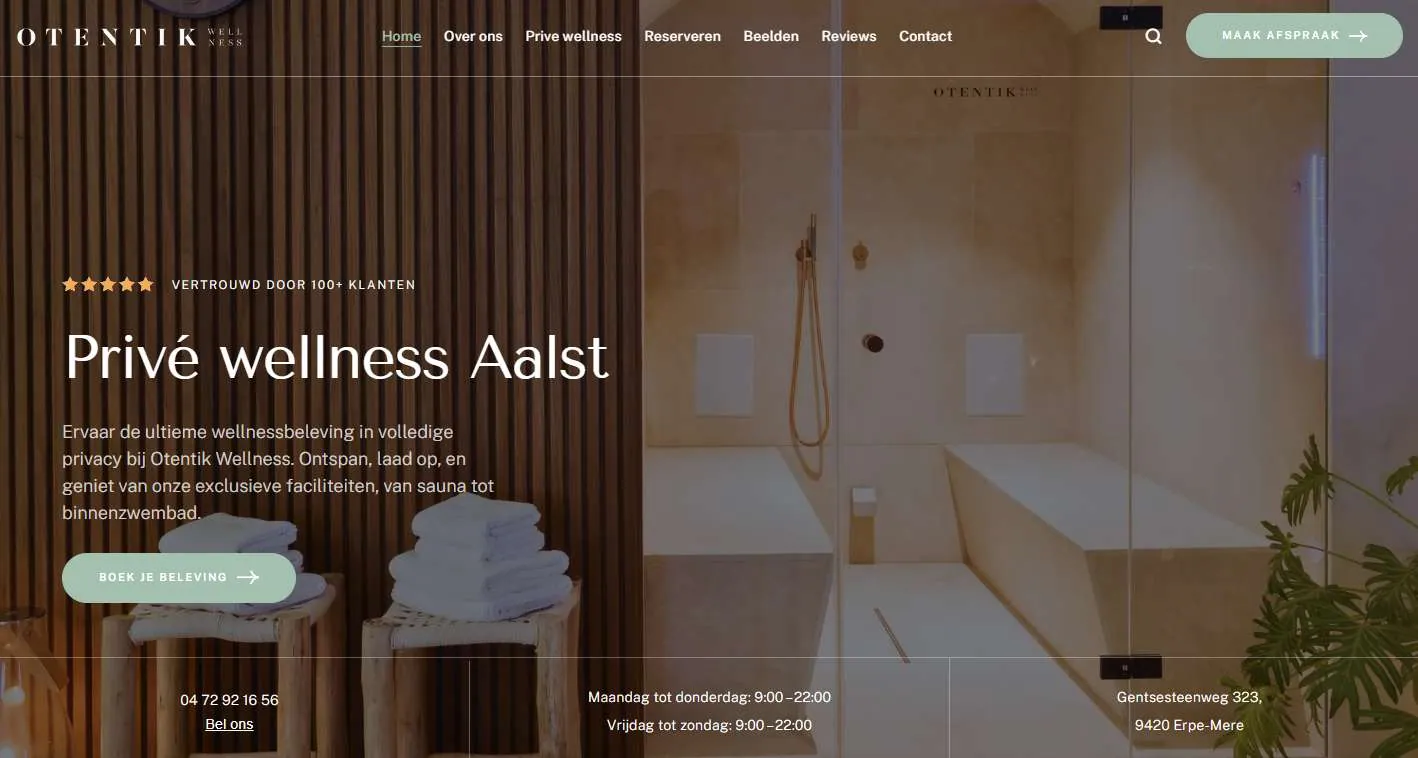 Otentik Wellness website