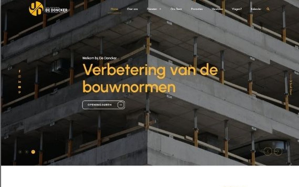 De vernieuwde website van De Doncker