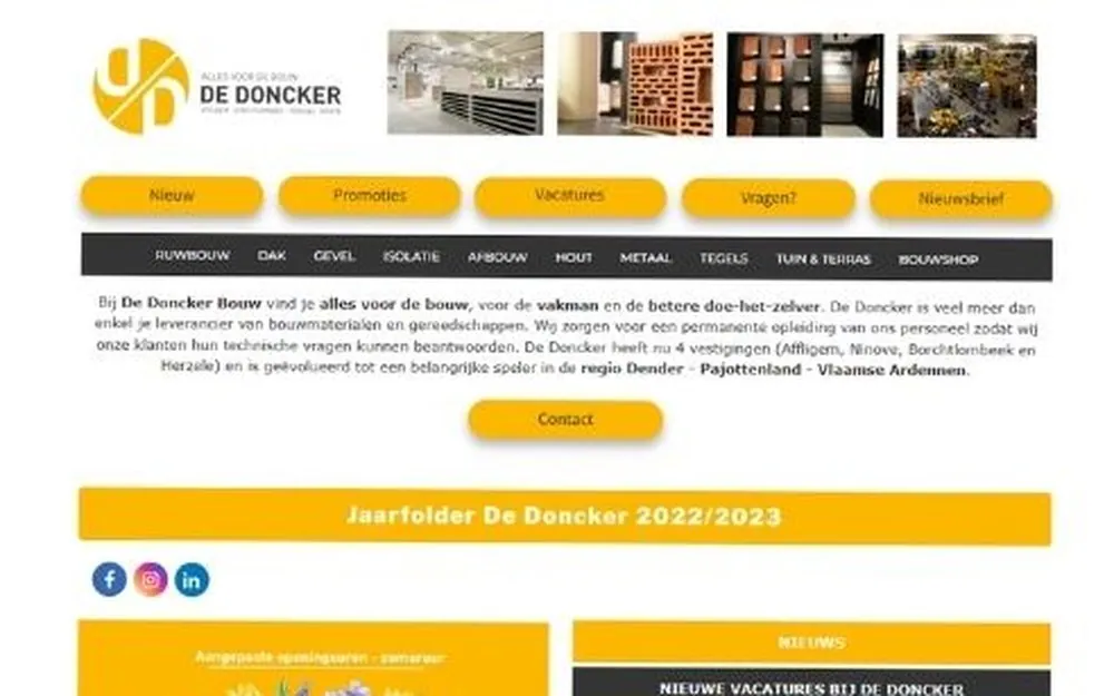 De oude website van De Doncker