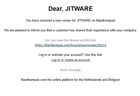 Voorbeeld van een misleidende e-mail met een trackinglink